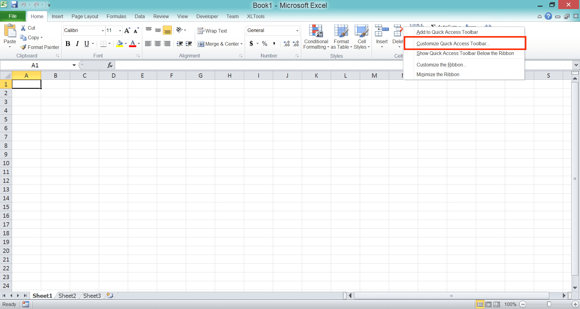 Quick Access Toolbar Adalah; Pengertian, Fungsi, dan Cara Menggunakannya di Excel - Screenshot Letak Pilihan Add to Quick Access Toolbar di Menu Klik Kanan Tombol Perintah Ribbon Excel