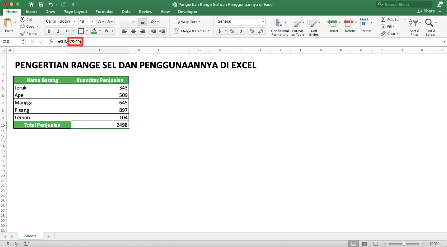 Pengertian Dari Range Adalah; Definisi, Fungsi, dan Penggunaannya di Excel - Screenshot Range yang Ingin Diubah Menjadi Named Range