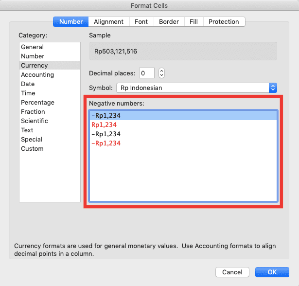 Cara Membuat/Menambahkan Simbol Rp (Rupiah) di Excel - Screenshot Langkah 1-6