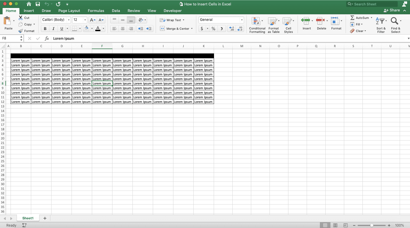 Cara Menambah Cell di Excel - Screenshot Langkah Cara Menambah Cell di Excel Secara Satu per Satu 1