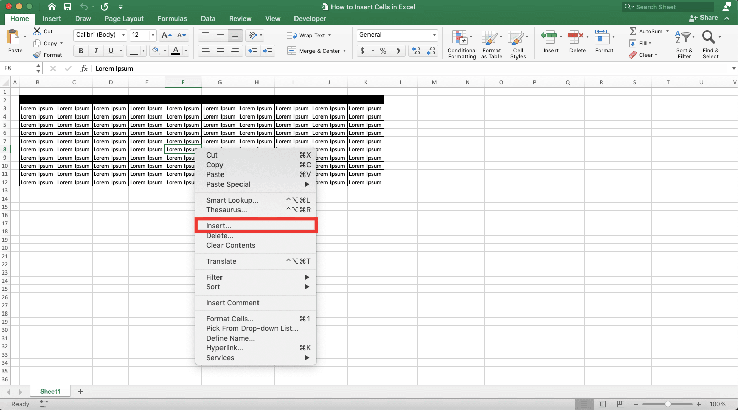 Cara Menambah Cell di Excel - Screenshot Langkah Cara Menambah Cell di Excel Secara Satu per Satu 2-1
