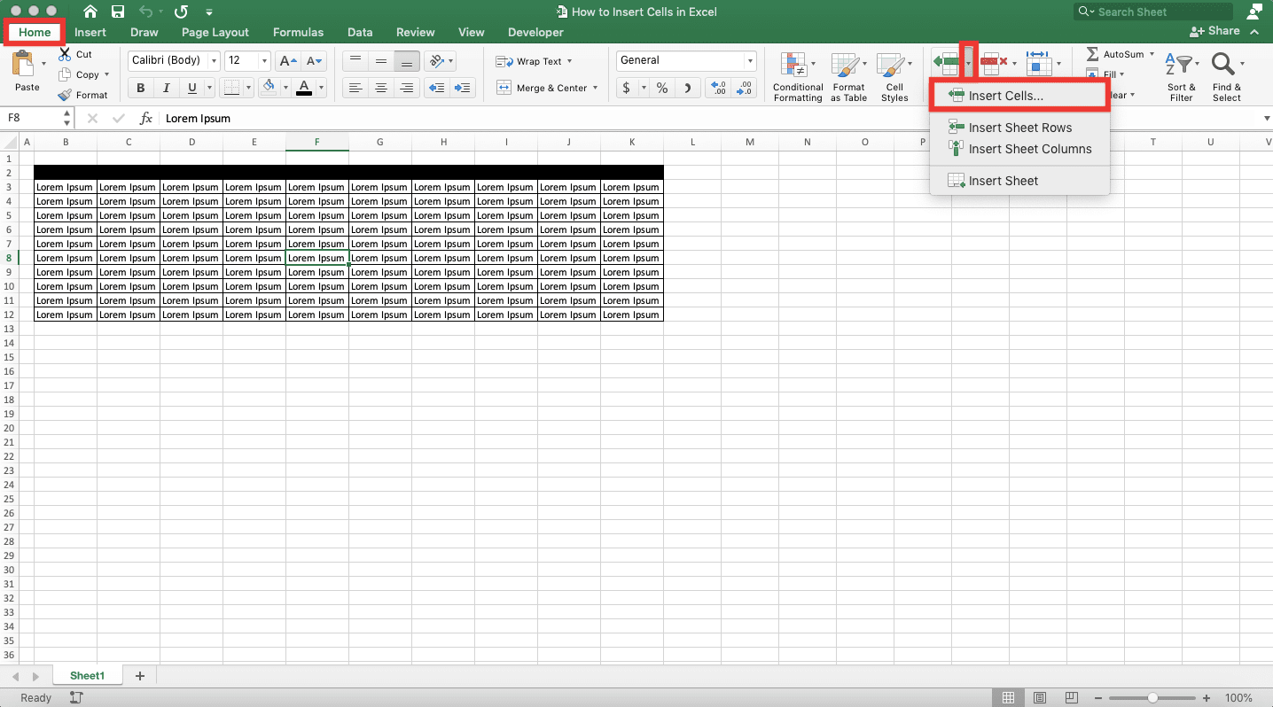 Cara Menambah Cell di Excel - Screenshot Langkah Cara Menambah Cell di Excel Secara Satu per Satu 2-2