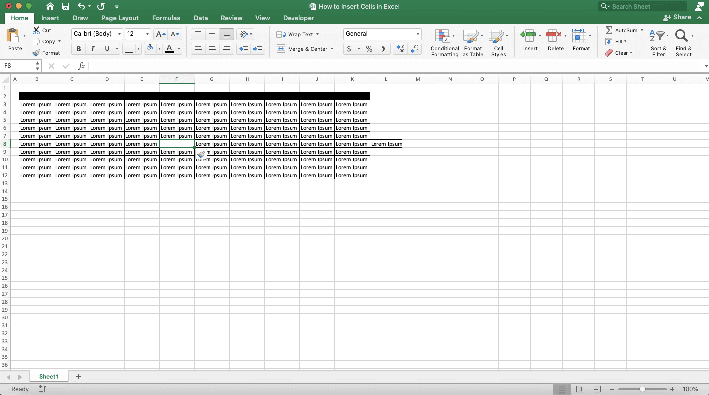 Cara Menambah Cell di Excel - Screenshot Langkah Cara Menambah Cell di Excel Secara Satu per Satu 4