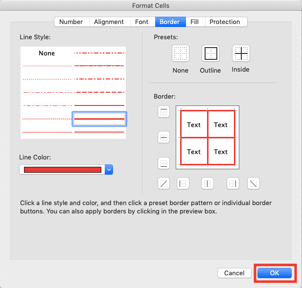 Cara Menambah Garis (Border) di Excel - Screenshot Langkah 1-7