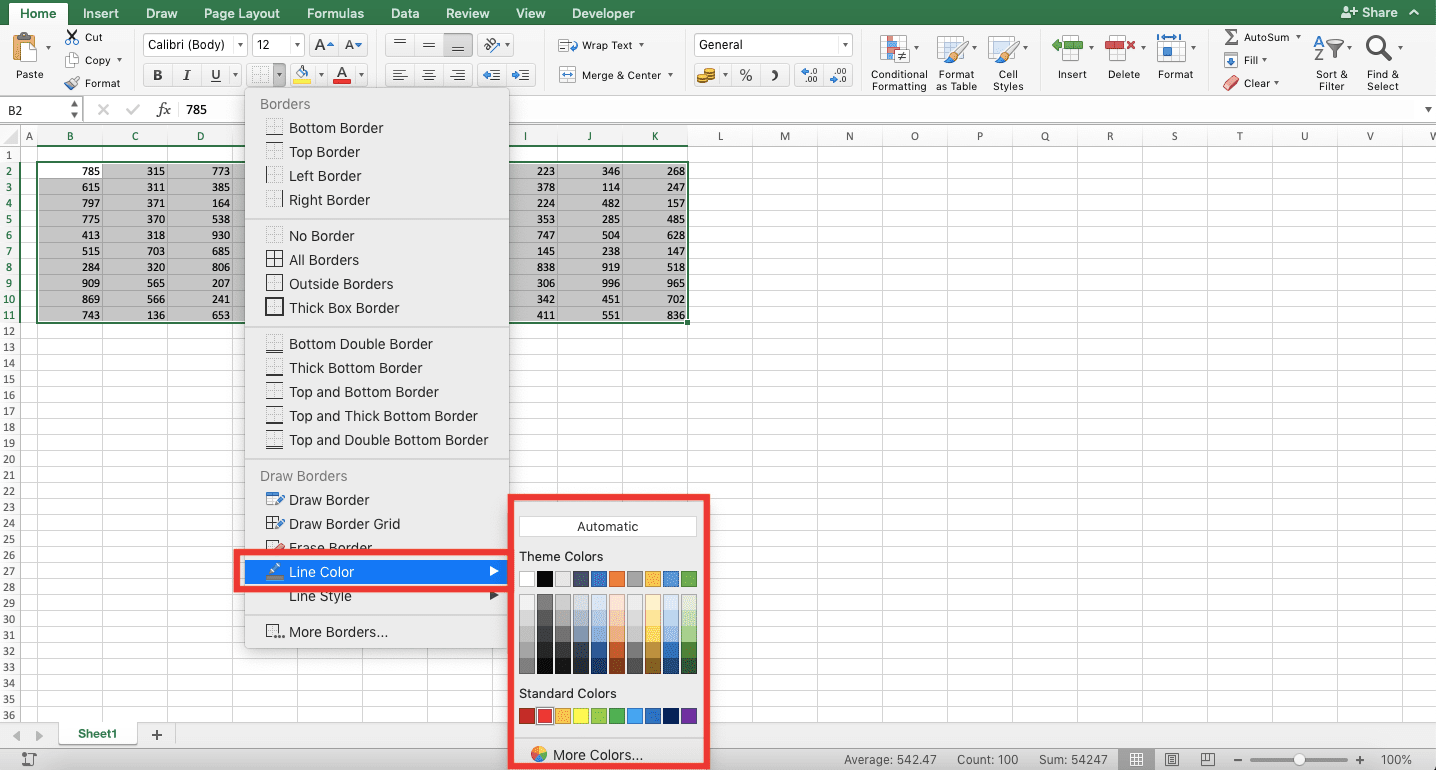 Cara Menambah Garis (Border) di Excel - Screenshot Langkah 2-2