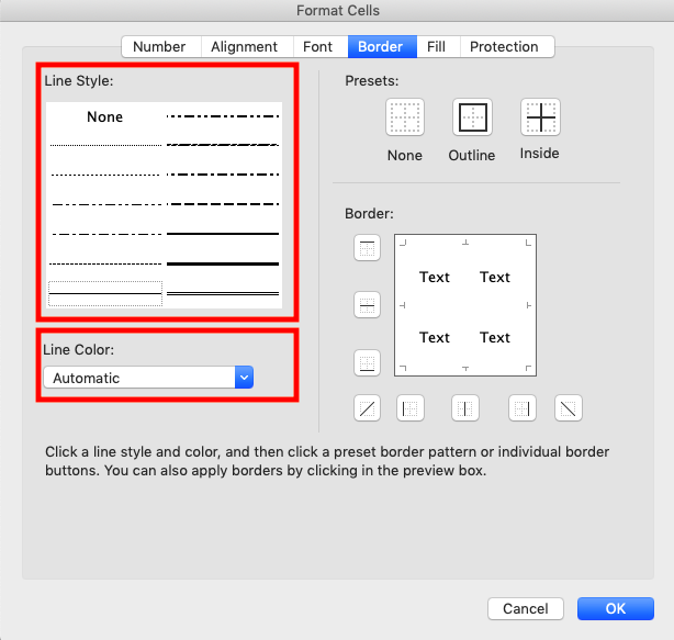 Cara Menambah Garis (Border) di Excel - Screenshot Langkah 3-4