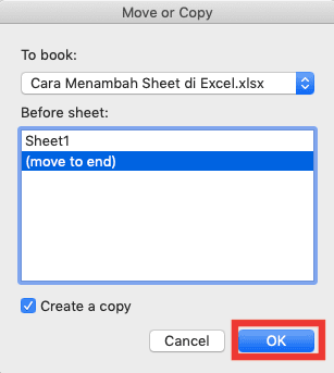 Cara Menambah Sheet di Excel - Screenshot Cara Salin, Langkah 4