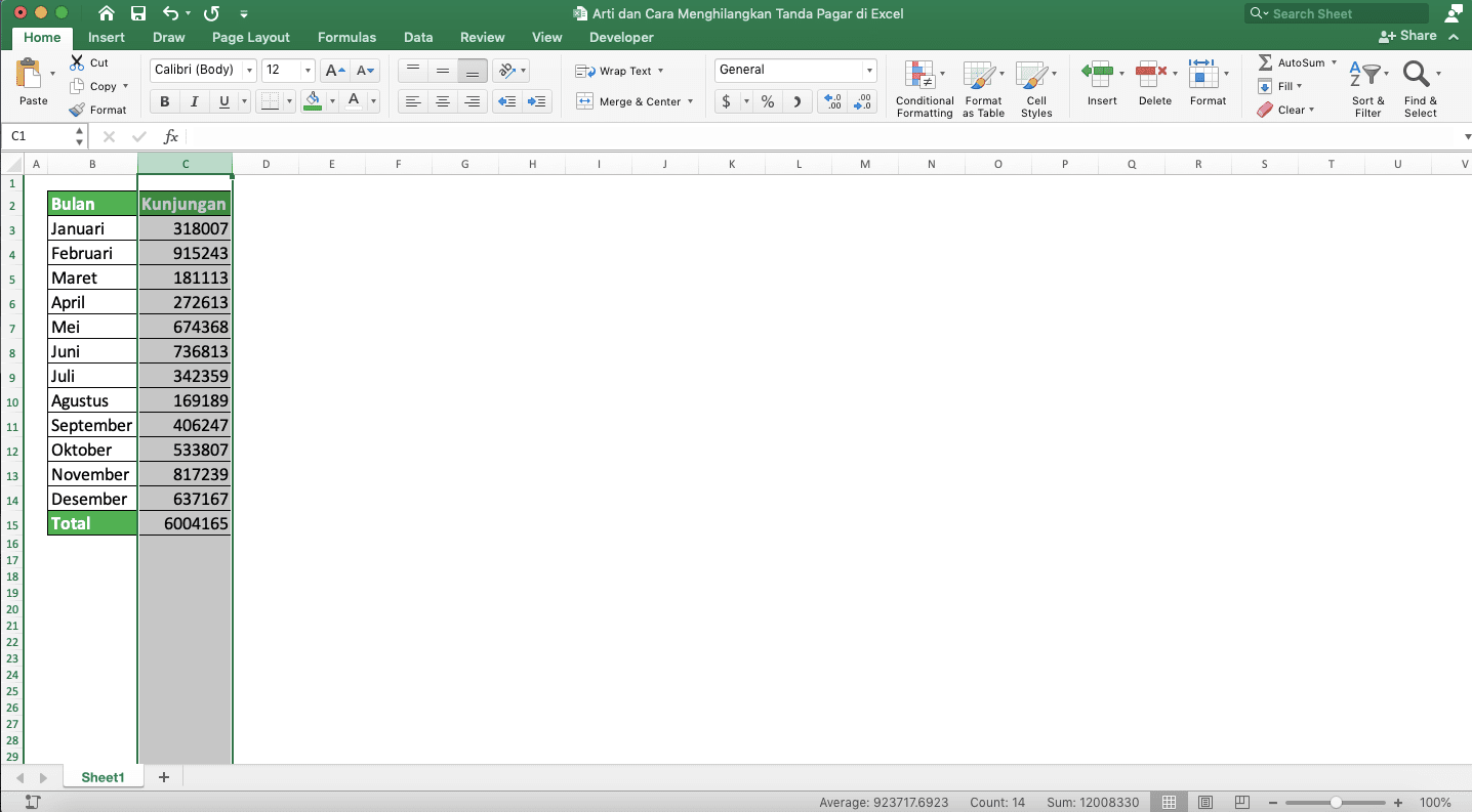 Arti dan Cara Menghilangkan Tanda Pagar di Excel - Screenshot Langkah Format 4