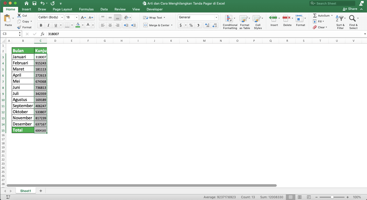 Arti dan Cara Menghilangkan Tanda Pagar di Excel - Screenshot Langkah Shrink to Fit 5