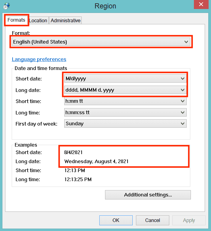 Cara Merubah Format Tanggal di Excel - Screenshot Dialog Box Windows untuk Merubah Format Default Tanggal di Excel 1