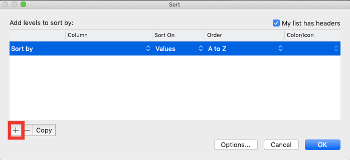 Cara Mengurutkan Data di Excel - Screenshot Cara Mengurutkan Warna, Langkah 3-1