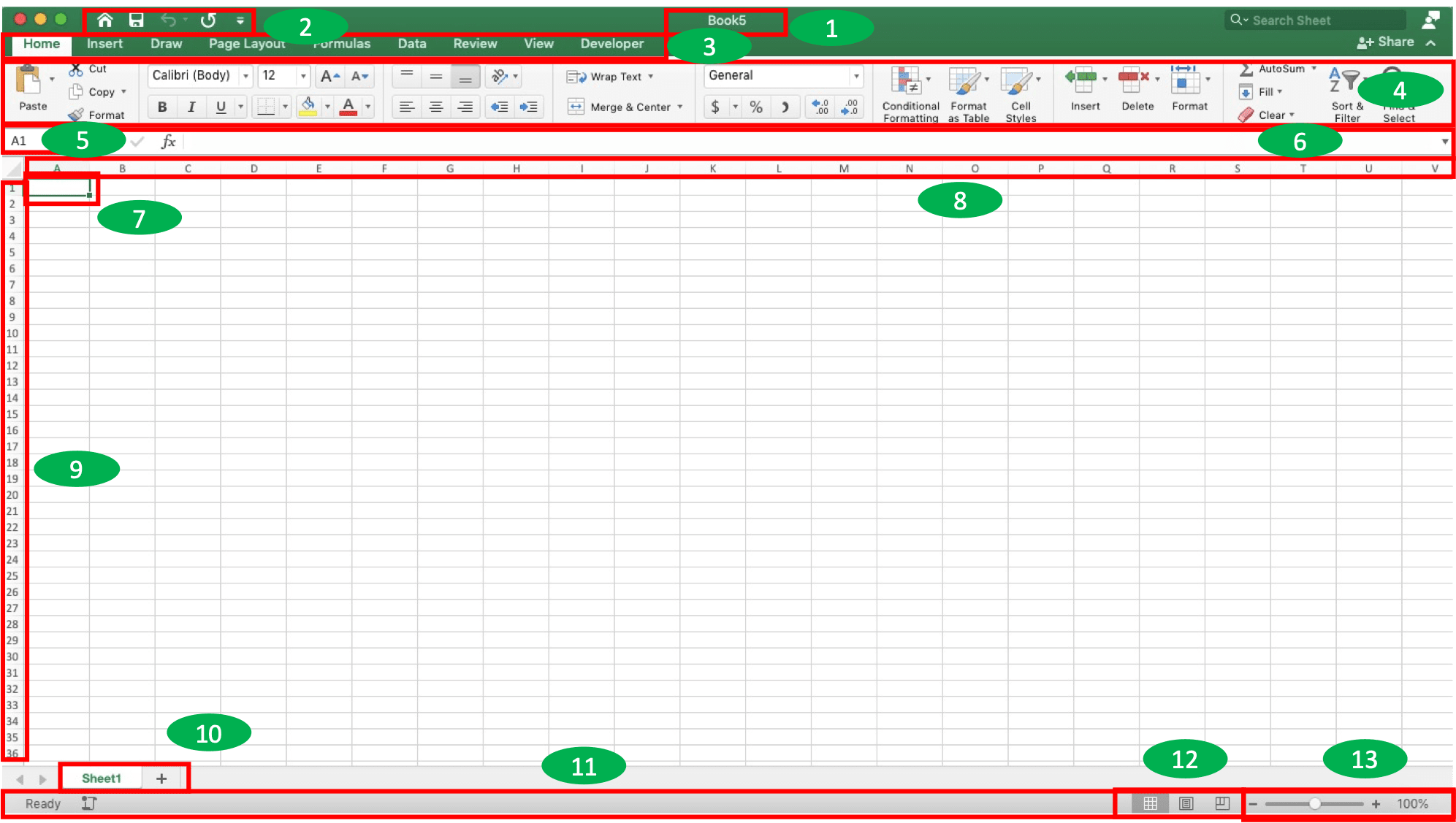 Pengertian Workbook Adalah; Definisi, Fungsi, dan Penggunaannya di Excel - Screenshot Bagian-bagian Workbook Excel