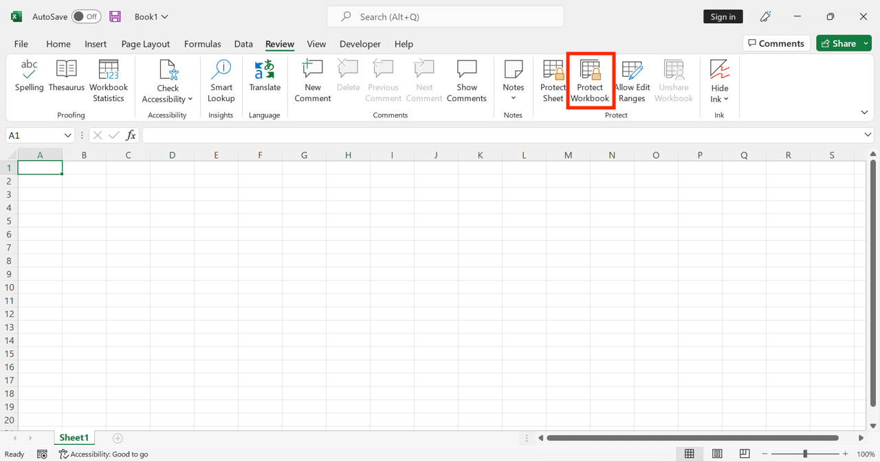 Pengertian Workbook Adalah; Definisi, Fungsi, dan Penggunaannya di Excel - Screenshot Langkah Cara Mengunci Struktur Workbook di Excel 2
