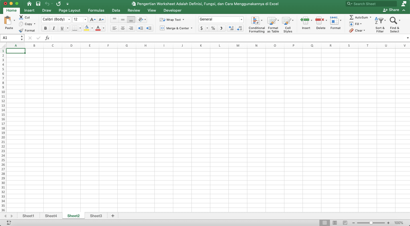 Pengertian Worksheet Adalah; Definisi, Fungsi, dan Cara Menggunakannya di Excel - Screenshot File Excel Untuk Contoh Penghapusan Worksheet