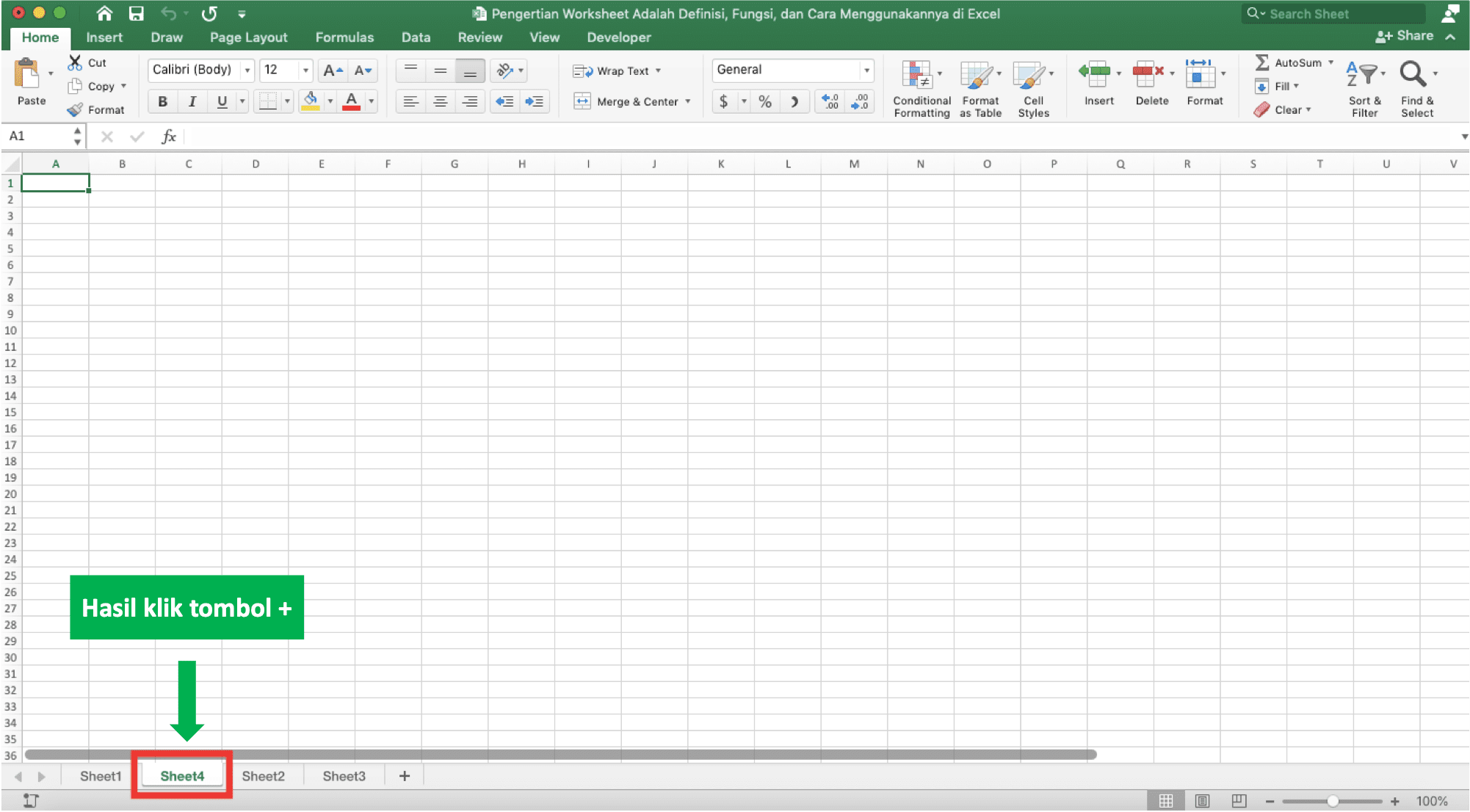 Pengertian Worksheet Adalah; Definisi, Fungsi, dan Cara Menggunakannya di Excel - Screenshot Contoh Hasil Penambahan Worksheet di File Excel