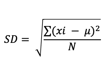 How to Calculate Standard Deviation in Excel by Using Its Excel Formulas & Functions - Screenshot of a General Standard Deviation Formula