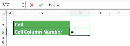 How to Use the COLUMN Formula in Excel: Functions, Examples, and Writing Steps - Screenshot of Step 1
