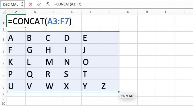 CONCAT Excel Formula: Functions, Examples, and How to Use - Screenshot of Step 4