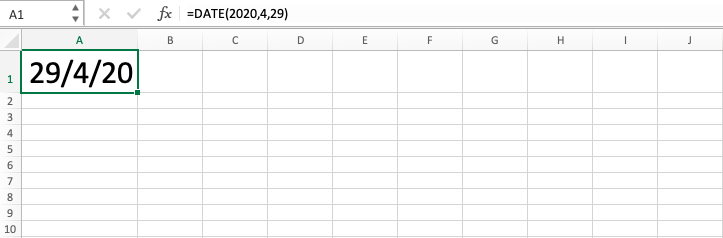DATE Formula in Excel - Screenshot of Step 8