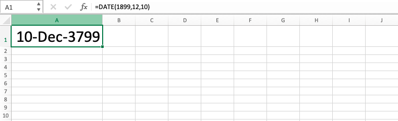 DATE Formula in Excel - Screenshot of Additional Note 1-1-2