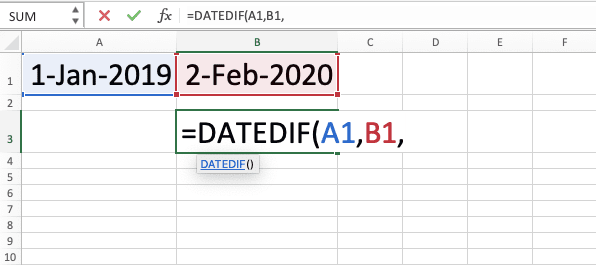 How to Use the DATEDIF Formula in Excel: Functions, Examples and Writing Steps - Screenshot of Step 4