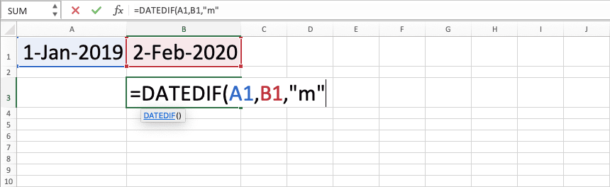 How to Use the DATEDIF Formula in Excel: Functions, Examples and Writing Steps - Screenshot of Step 5
