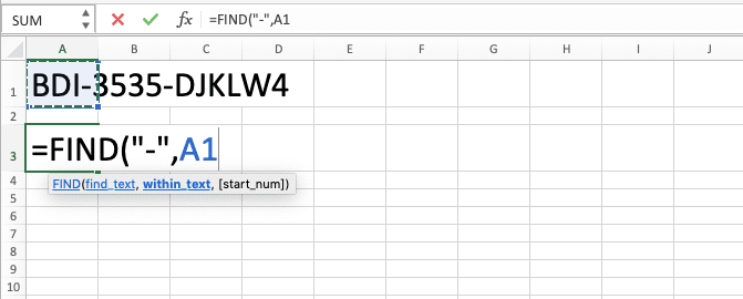 How to Use the FIND Function in Excel: Usabilities, Examples, and Writing Steps - Screenshot of Step 4