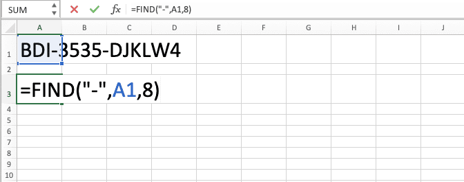 How to Use the FIND Function in Excel: Usabilities, Examples, and Writing Steps - Screenshot of Step 6