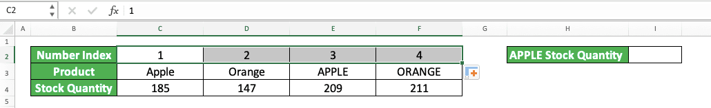 HLOOKUP Formula in Excel: Functions, Examples, and How to Use - Screenshot of the Plus Sign Example to Do AutoFill to Fill a Number ID Row