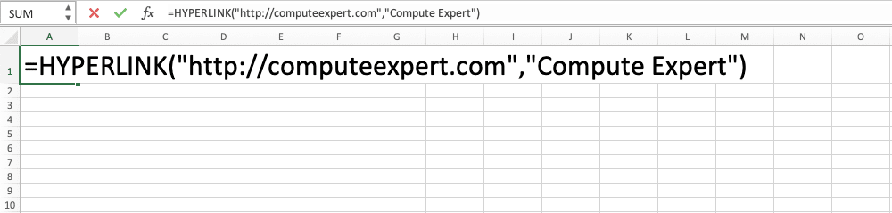 HYPERLINK Function in Excel - Screenshot of Step 5