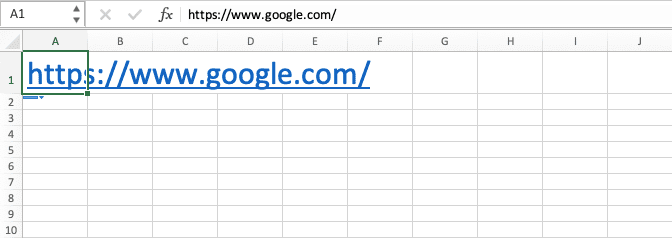 HYPERLINK Function in Excel - Screenshot of the Way to Put Link in Excel Directly (Web & Email) 2