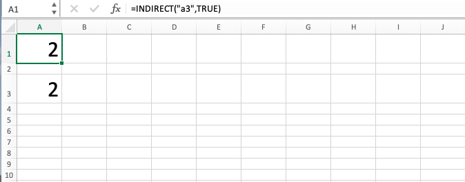 Excel INDIRECT Formula - Screenshot of Step 7