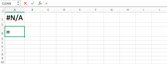 ISERR Excel Formula - Screenshot of Step 1