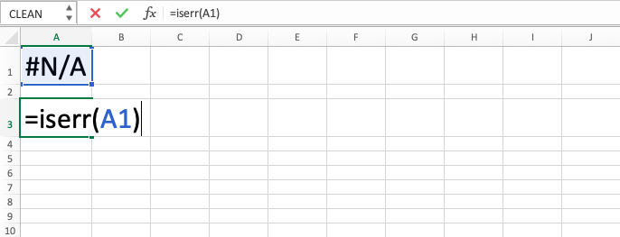 ISERR Excel Formula - Screenshot of Step 4