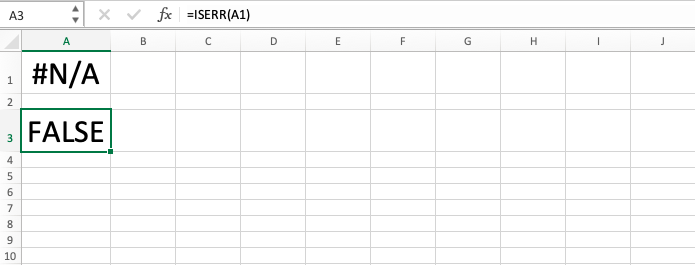 ISERR Excel Formula - Screenshot of Step 6