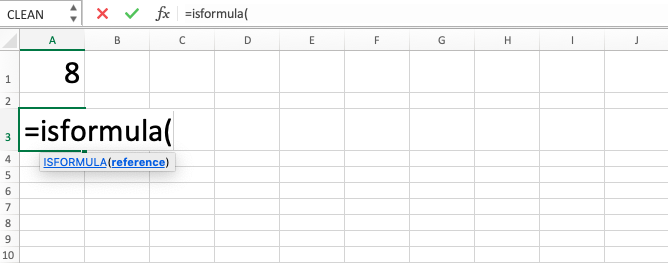 ISFORMULA Excel Formula - Screenshot of Step 2