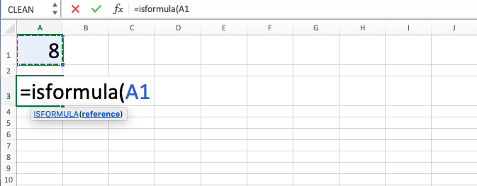 ISFORMULA Excel Formula - Screenshot of Step 3