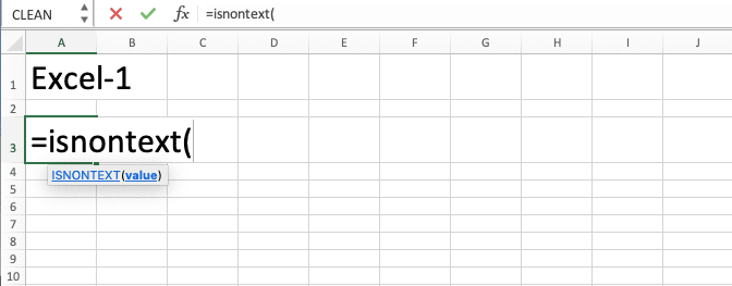 How to Use the ISNONTEXT Function in Excel: Usabilities, Examples, and Writing Steps - Screenshot of Step 2