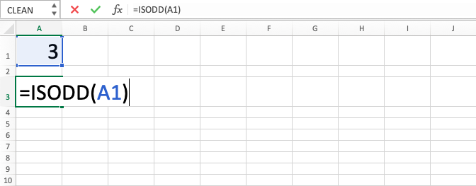 ISODD Excel Formula - Screenshot of Step 4