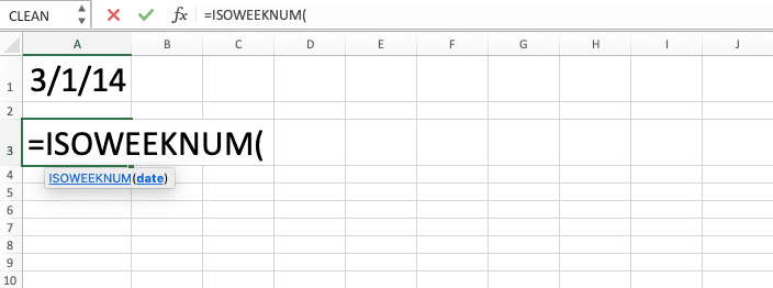 How to Use the ISOWEEKNUM Function in Excel: Usabilities, Examples, and Writing Steps - Screenshot of Step 2