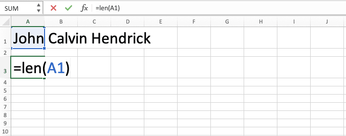 How to Use Excel LEN Function/Formula: Usability, Example, and Writing Steps - Screenshot of Step 4