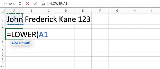 How to Use the LOWER Formula in Excel: Functions, Examples, and Writing Steps - Screenshot of Step 3