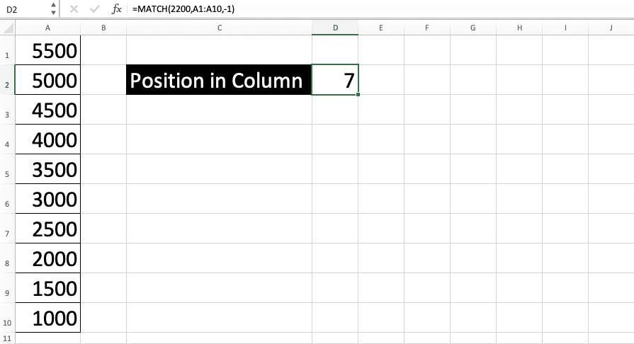How to Use MATCH Formula in Excel: Function, Example, and Writing Steps - Screenshot of Step 8-3