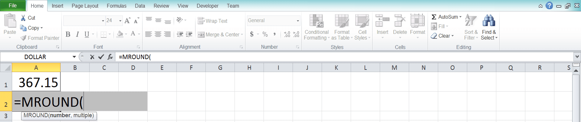 How to Use the MROUND Excel Formula: Functions, Examples, and Writing Steps - Screenshot of Step 2