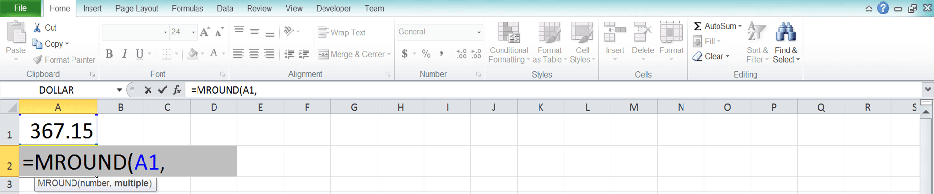 How to Use the MROUND Excel Formula: Functions, Examples, and Writing Steps - Screenshot of Step 3