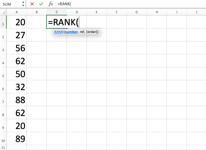 How to Use Excel RANK Formula: Functions, Examples, and How to Use - Screenshot of Step 2