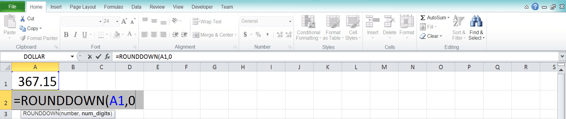 Excel ROUNDDOWN Formula: Functions, Examples, and How to Use - Screenshot of Step 4
