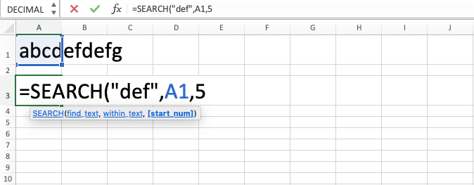 How to Use the SEARCH Function in Excel: Usabilities, Examples, and Writing Steps - Screenshot of Step 5