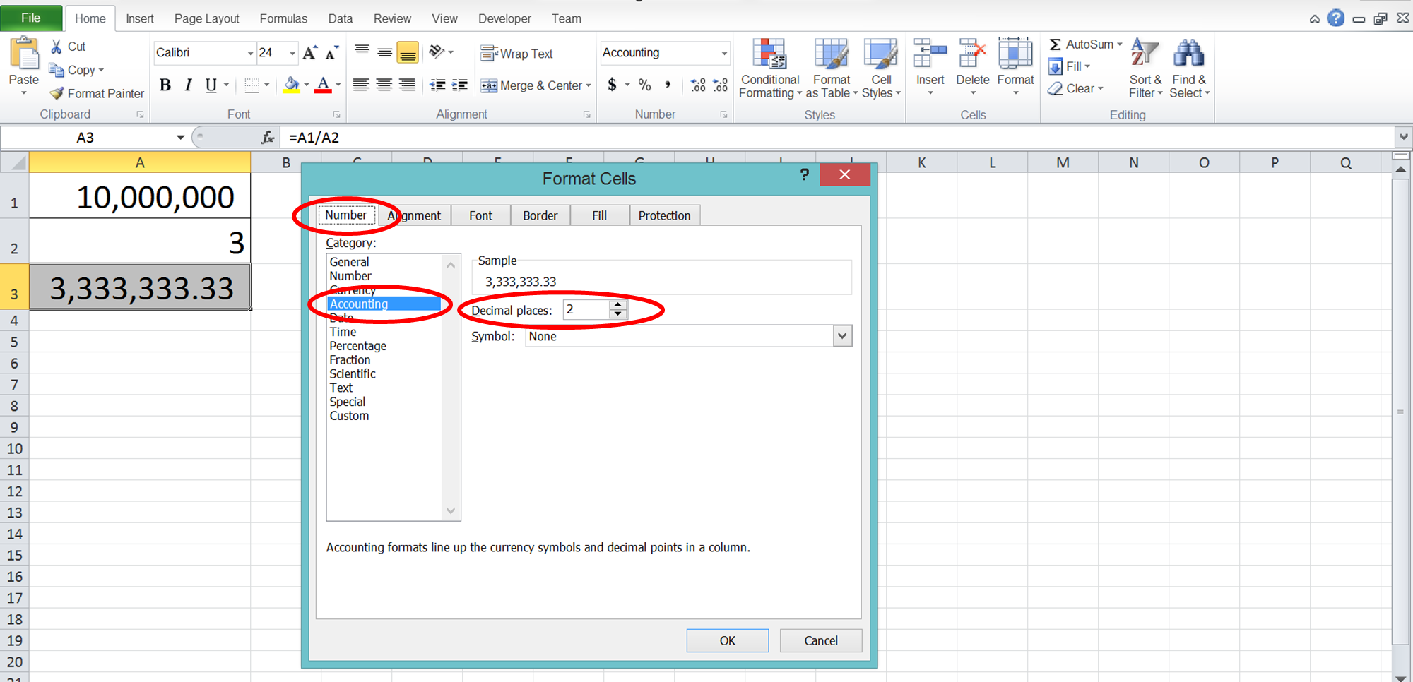 Excel SUMPRODUCT Function - Screenshot of Decimal Tips 2-2