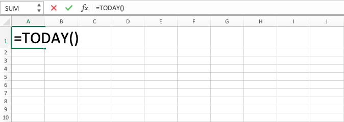 TODAY Function in Excel - Screenshot of Step 3